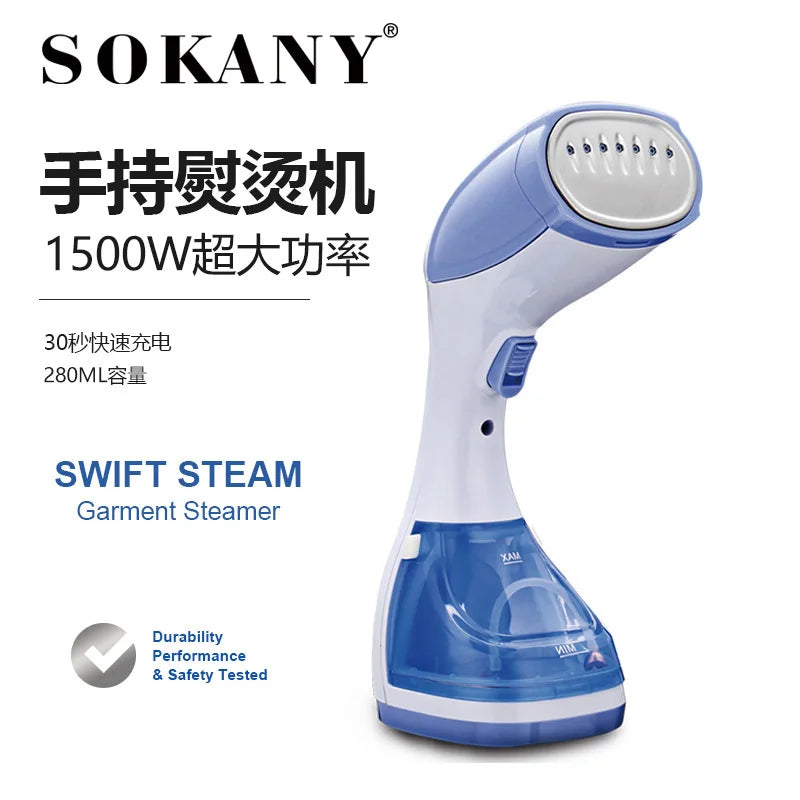 SOKANY DF-019 Handheld Steamer with 30-Second Heat-Up,260ml Tank,and Brush Attachment