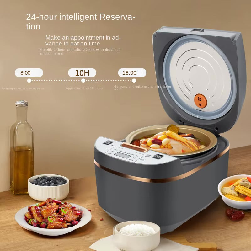 Blue Rose Gold Multifunctional Rice Cooker 1.8L – Smart Digital 10-Cup Ceramic Non-Stick Cooker with Steam & Soup Modes