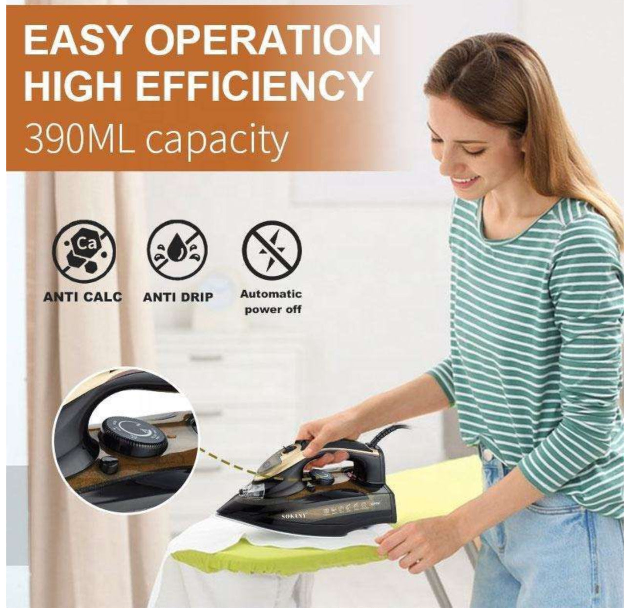 Sokany 3200W Cloth Iron and Garment Steame