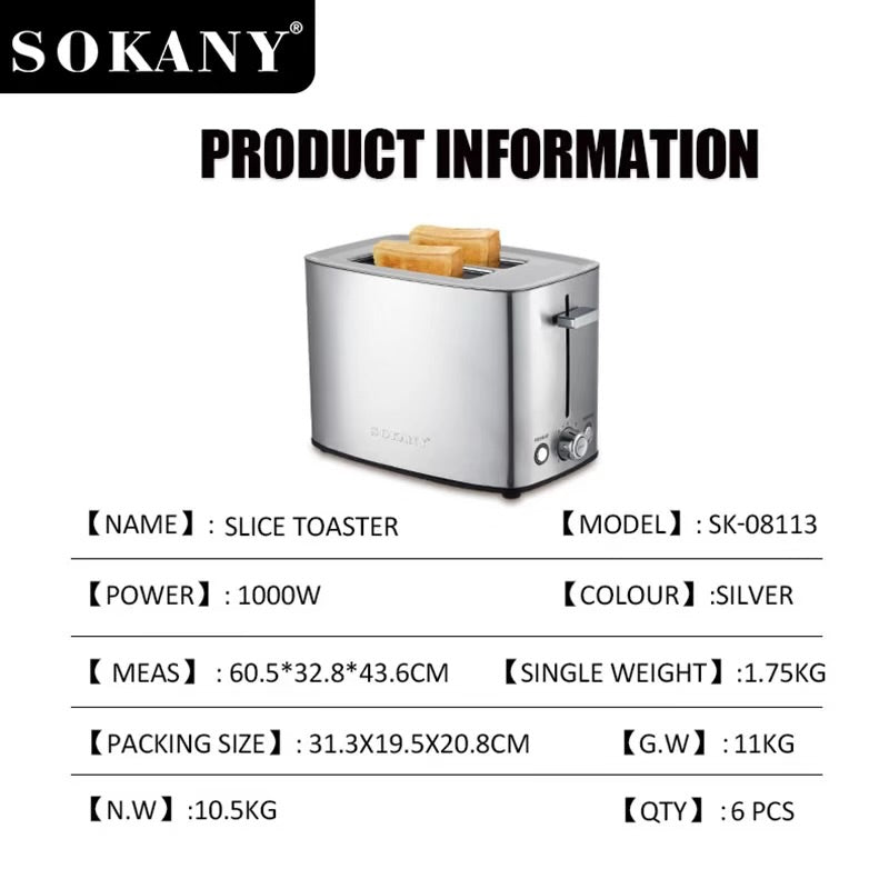 Sokany Premium Toaster 1000 w