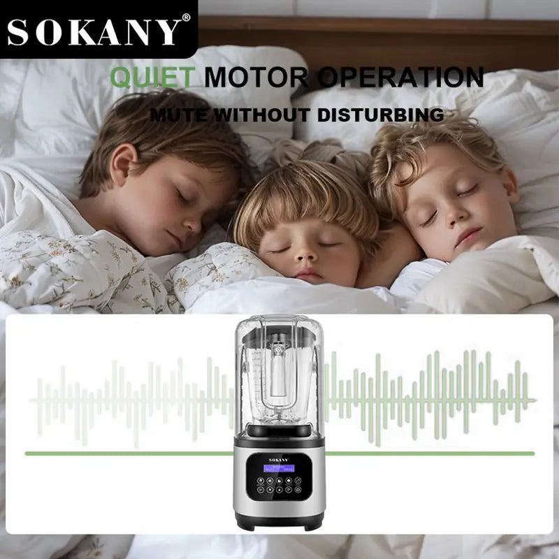SOKANY SK-03024 2L Silent Blender with 8000W Power and Stainless Steel Blade