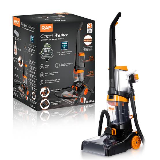 Professional Commercial RAF R.8774 3-in-1 Carpet Washer 800W – Portable Carpet Cleaner Machine with 1.35L Clean + 1.25L Dirty Water Tanks, Upholstery Shampooer & Wet/Dry Vacuum for Deep Cleaning Carpets, Rugs, Sofas & Stairs