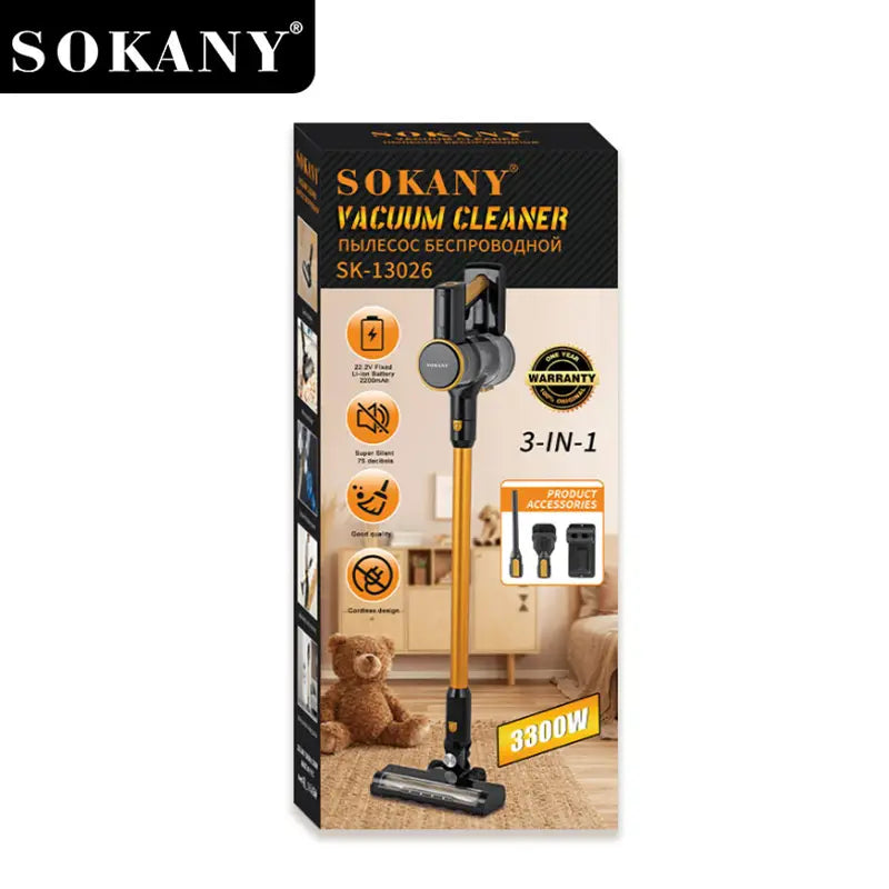 SOKANY SK-13026 Cordless Handheld Vacuum Cleaner with 2200mAh Battery and 21KPa Suction