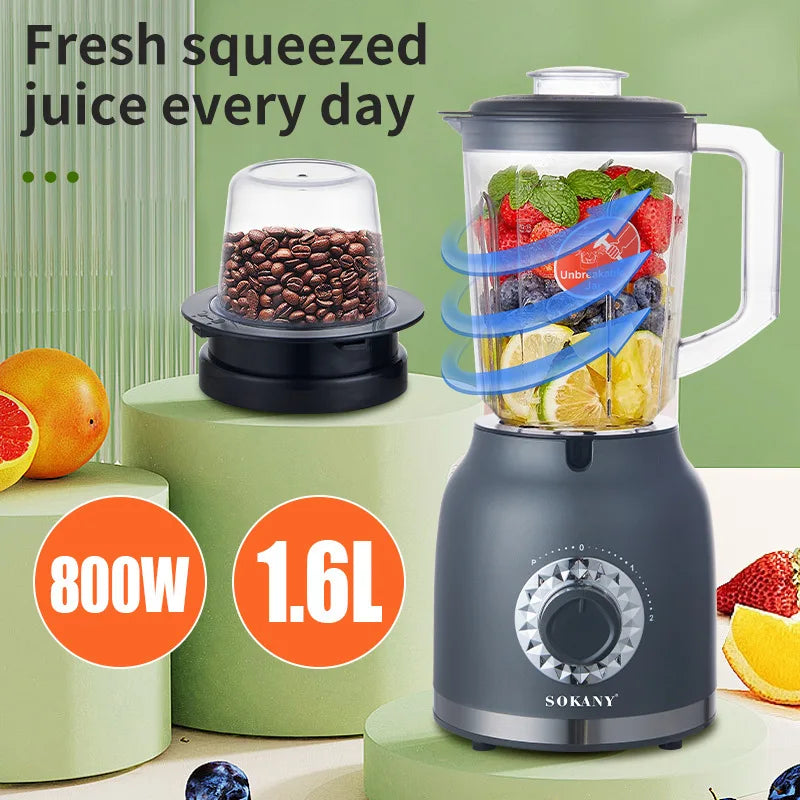 SOKANY SK-03019 Mixer Blender with Unbreakable Jar and 1.5L Capacity