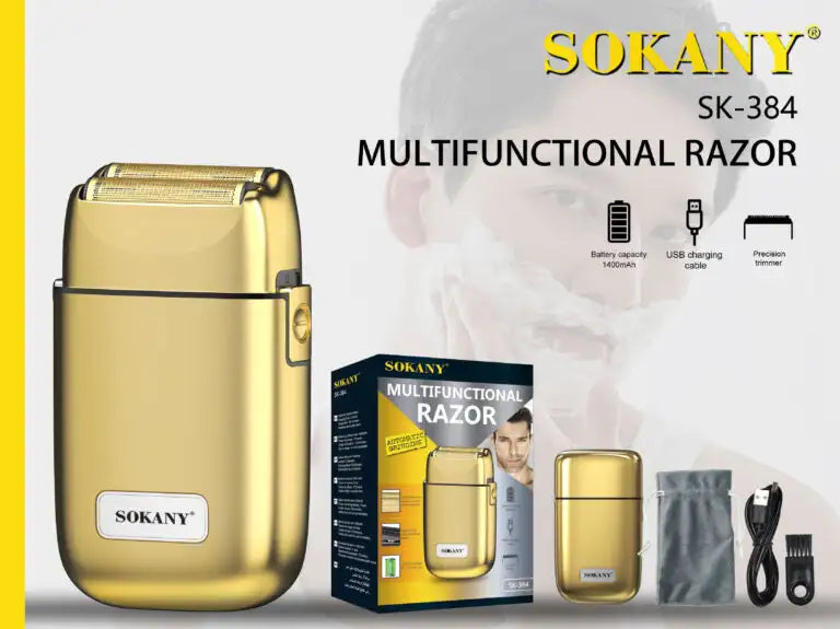 SOKANY SK-384 Multifunctional Razor with Stainless Steel Blade and 1400mAh Battery