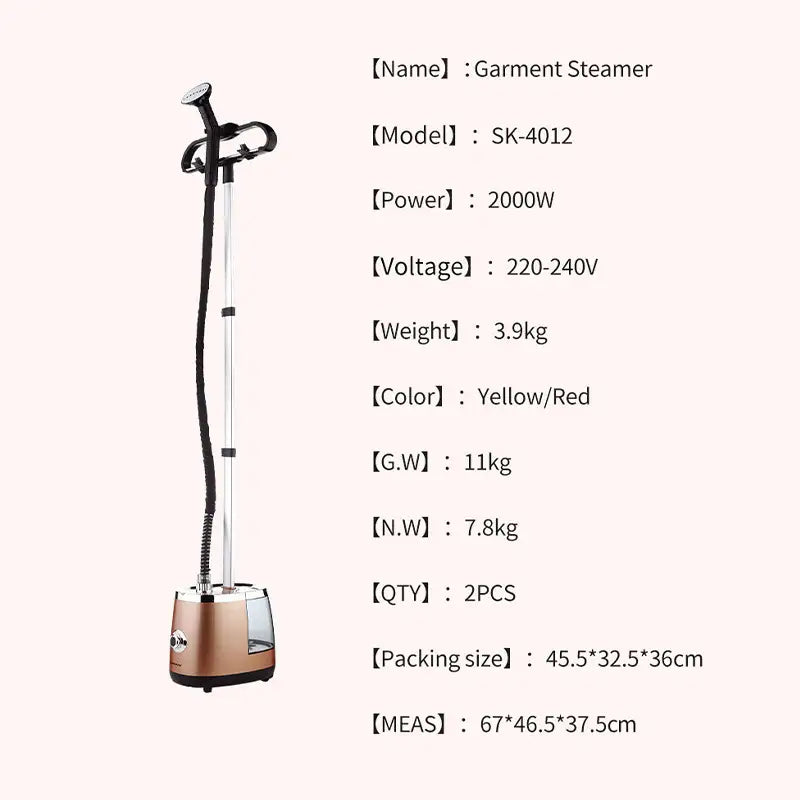 SOKANY SK-4012 Professional Garment Steamer with 3.5L Tank and 45-Minute Continuous Steam