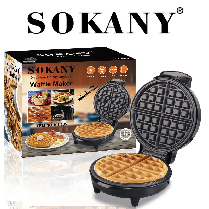 SOKANY KJ-505 Waffle Maker with Non-Stick Plate and Overheating Protection