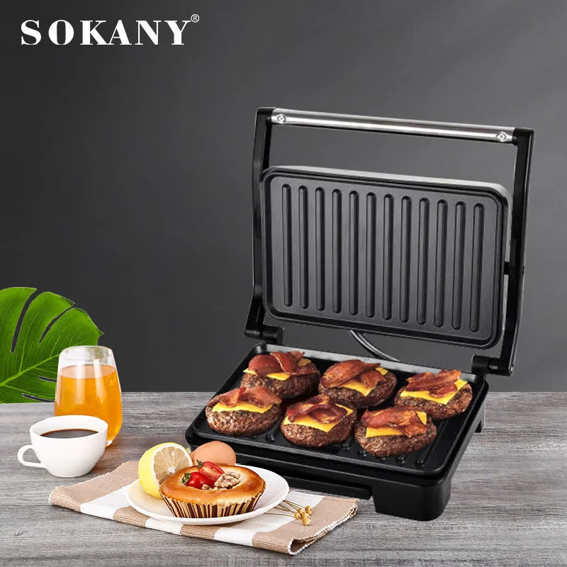 SOKANY SK-223 Sandwich Maker with Non-Stick Coated Plates and Overheat Protection