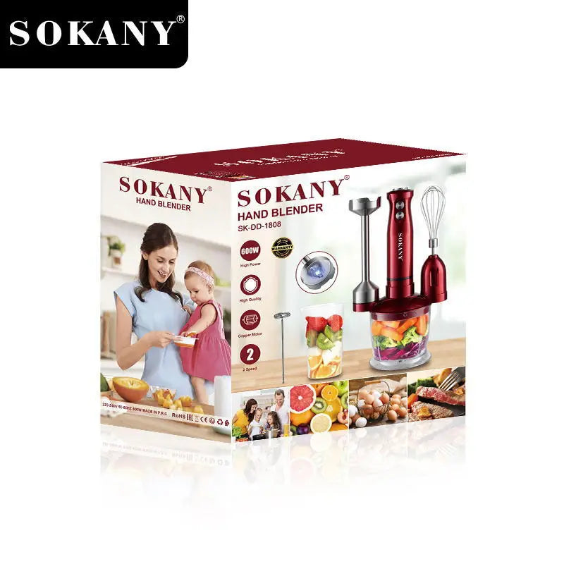 SOKANY SK-201A Mini Hand Mixer with Stainless Steel Whisk and 3-Speed Settings