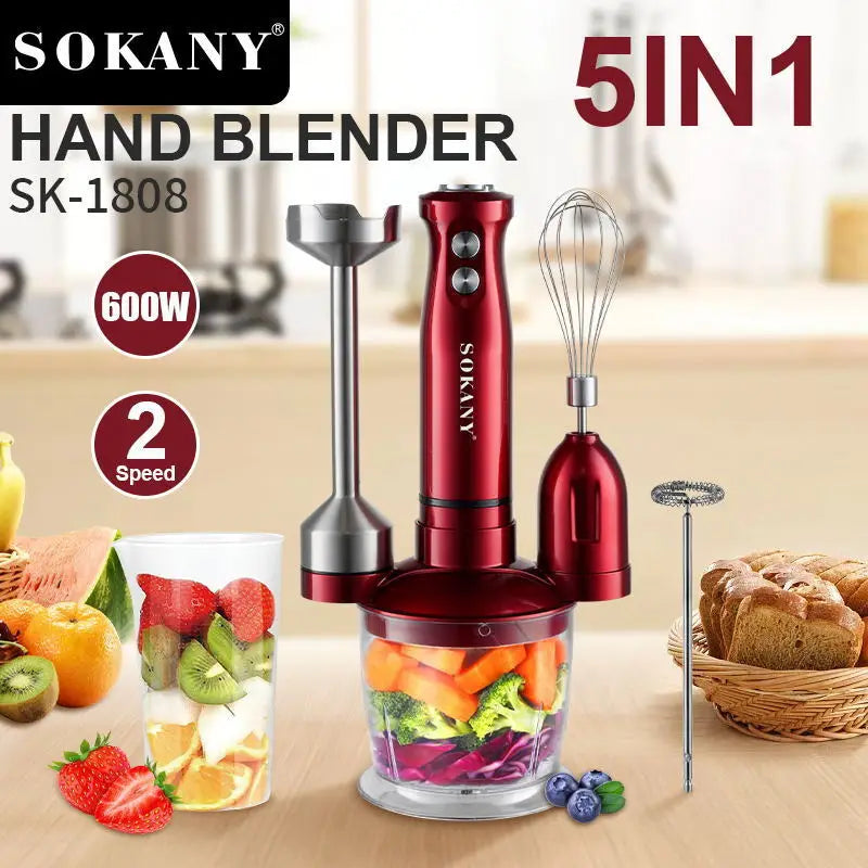 SOKANY SK-201A Mini Hand Mixer with Stainless Steel Whisk and 3-Speed Settings