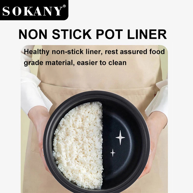 SOKANY SK-07051 Digital Rice Cooker featuring One-Key Exhaust and Safety Valve Design