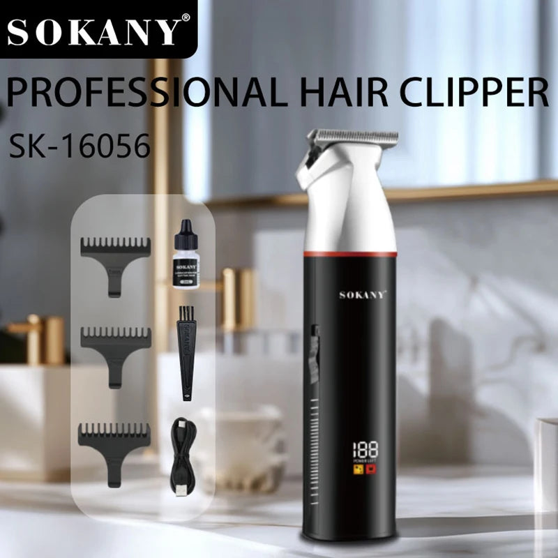 SOKANY SK-16056 Professional Hair Clipper with 1200mAh Lithium Battery and Stainless Steel Cutter Head