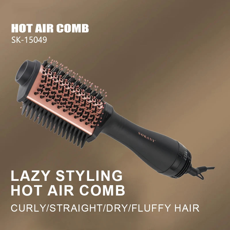 SOKANY SK-15049 1200W Multifunctional Hot Air Comb with Quick Drying & Curling/Straightening.