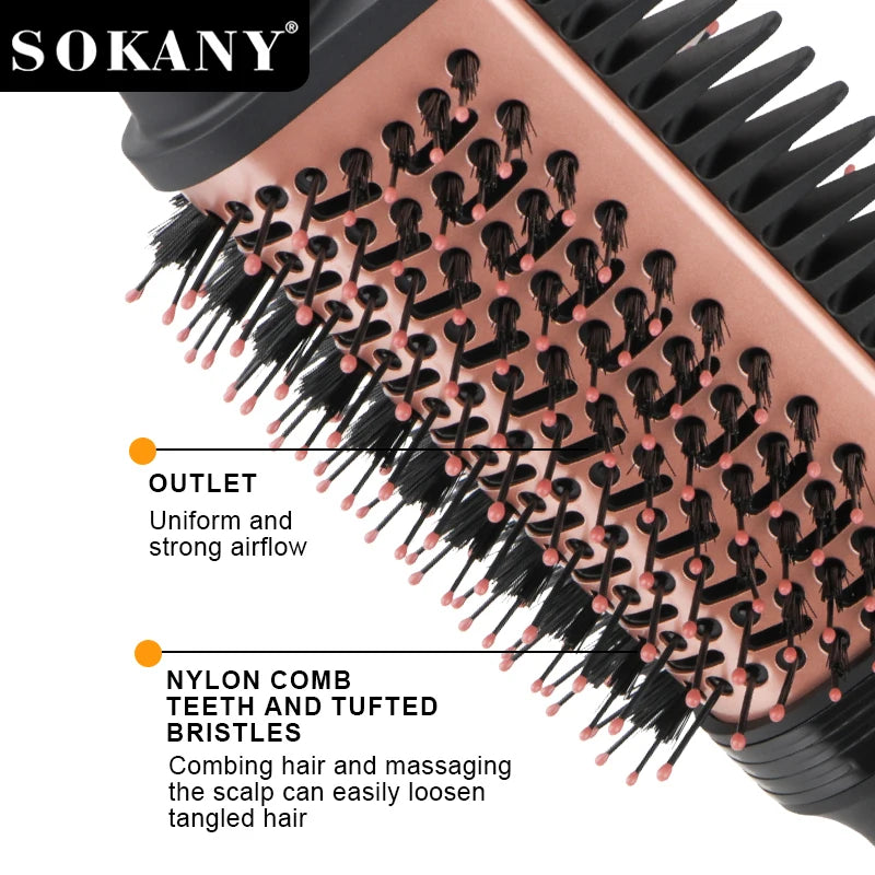 SOKANY SK-15049 1200W Multifunctional Hot Air Comb with Quick Drying & Curling/Straightening.