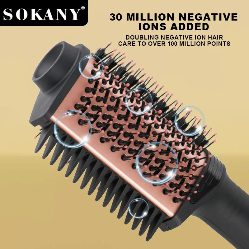 SOKANY SK-15049 1200W Multifunctional Hot Air Comb with Quick Drying & Curling/Straightening.