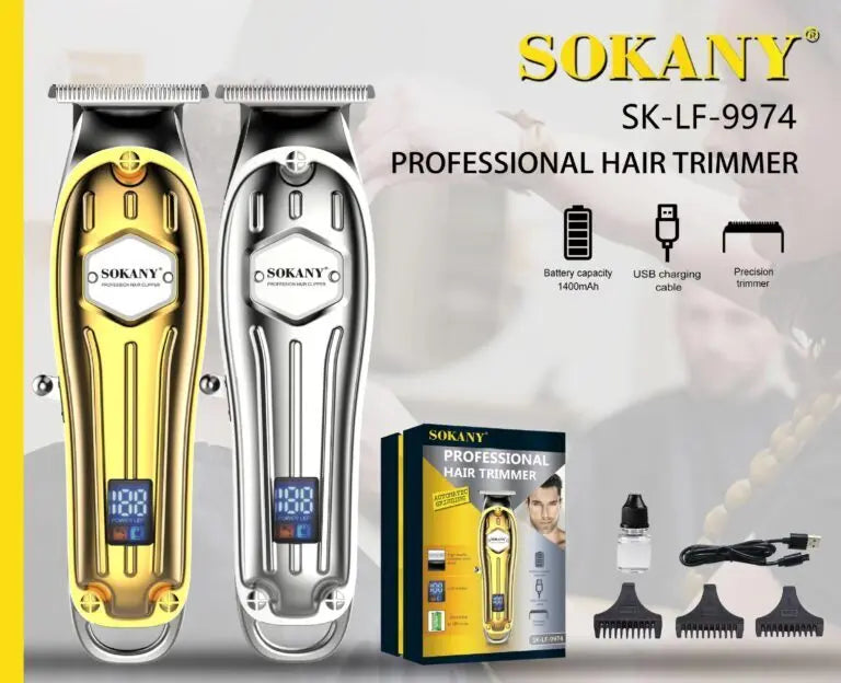 SOKANY SK-LF-9974 Professional Hair Trimmer with T-Blade and 1400mAh Battery