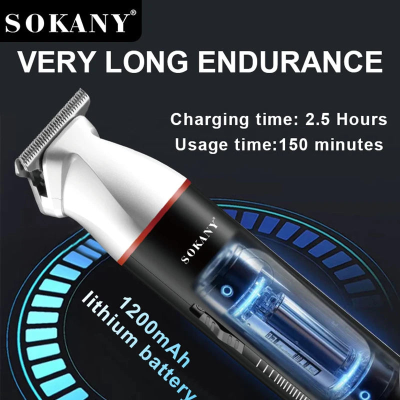 SOKANY SK-16056 Professional Hair Clipper with 1200mAh Lithium Battery and Stainless Steel Cutter Head