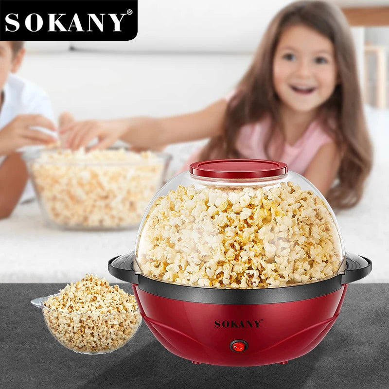 SOKANY SK-905 Popcorn Maker with Removable Non-Stick Plate and Dishwasher Safe Design