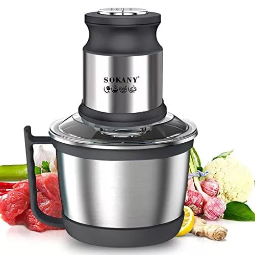SOKANY electric grinder mini electric meat grinder with stainless steel bowl, -