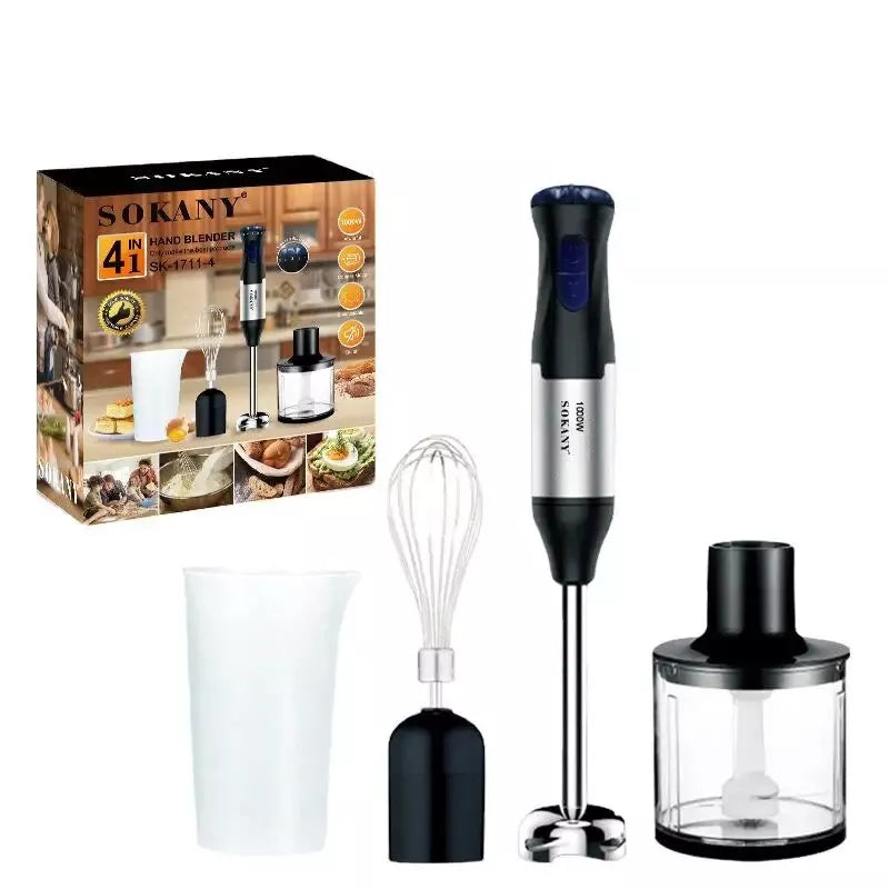 1000W Kitchen Immersion Blender, 4-In-1 Stainless Steel Handheld Blender Mixer