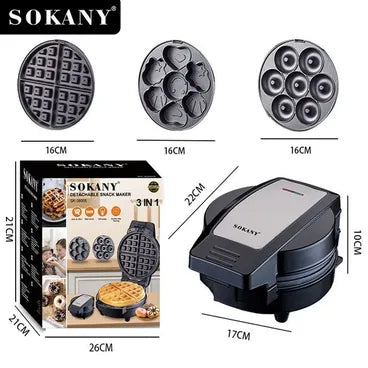 Sokany Multifunctional Sandwich Make 3 in 1