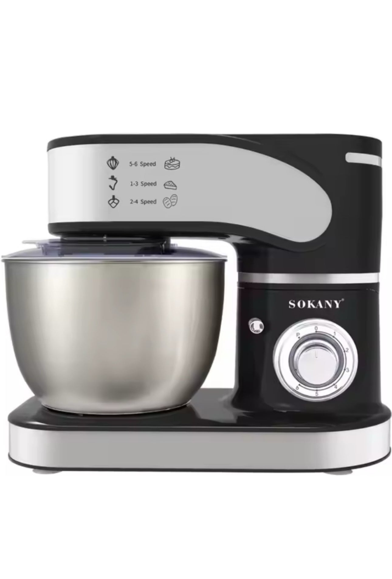 Sokany SC-206 Black 1000W Stand Mixer – 5L Electric Dough Mixer with Attachments | Best Affordable Stand Mixer South Africa