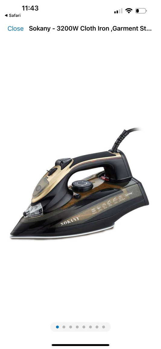 Sokany 3200W Cloth Iron and Garment Steame