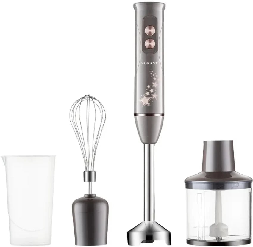BLACK FRIDAY LIGHTNING DEAL | SOKANY 600W Hand Blender SK-02013 4-in-1 (Blend, Chop, Whisk + Beaker) Rose Gold – Save R400+ Today Only!