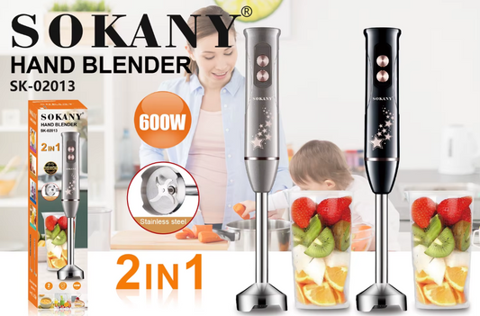 BLACK FRIDAY LIGHTNING DEAL | SOKANY 600W Hand Blender SK-02013 4-in-1 (Blend, Chop, Whisk + Beaker) Rose Gold – Save R400+ Today Only!
