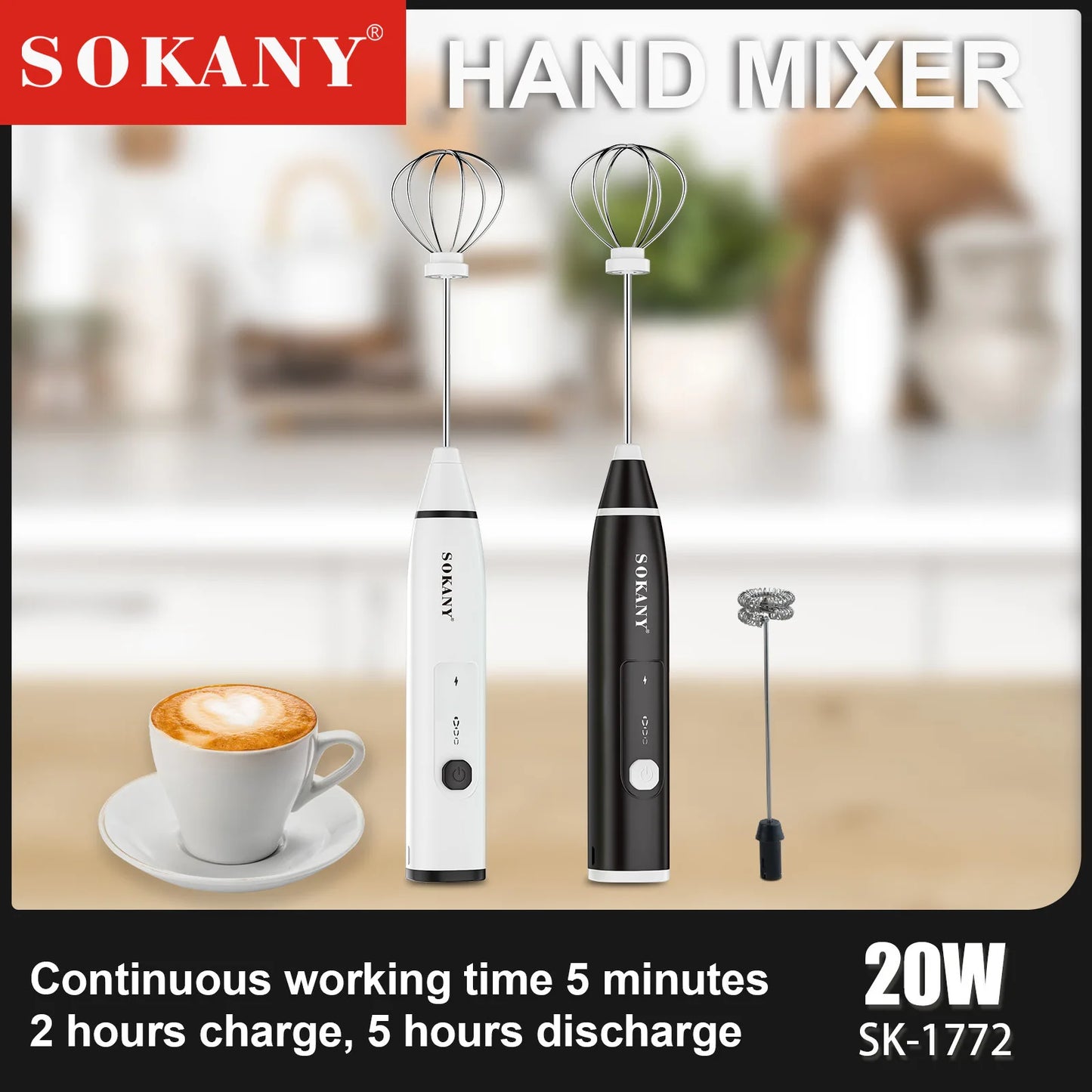 SOKANY SK-1772 USB Rechargeable Device with 18650 Lithium Battery and Three-Speed Adjustment