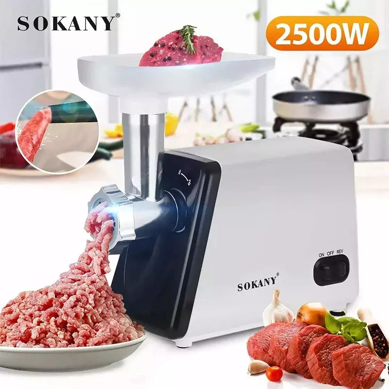 Sokany Meat Grinder Cooking Machine Stainless Steel High Power Meat Mincer Stuff